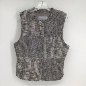Vintage Howard Wolf Tweed Button-Up Classic Vest Career Bus Casual Gray Size 12